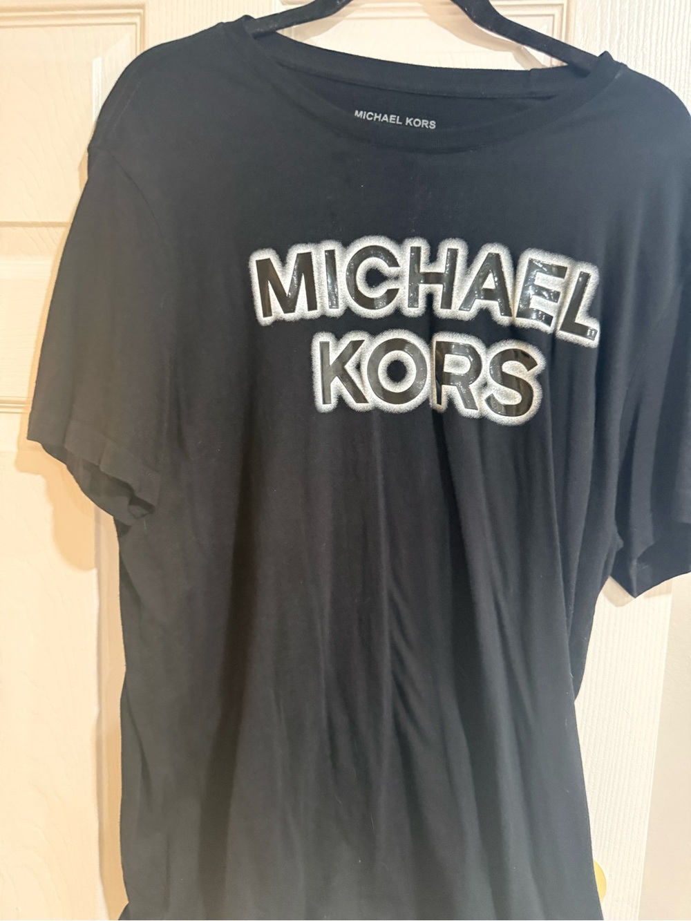 Michael Kors Black Tee with White Logo Print